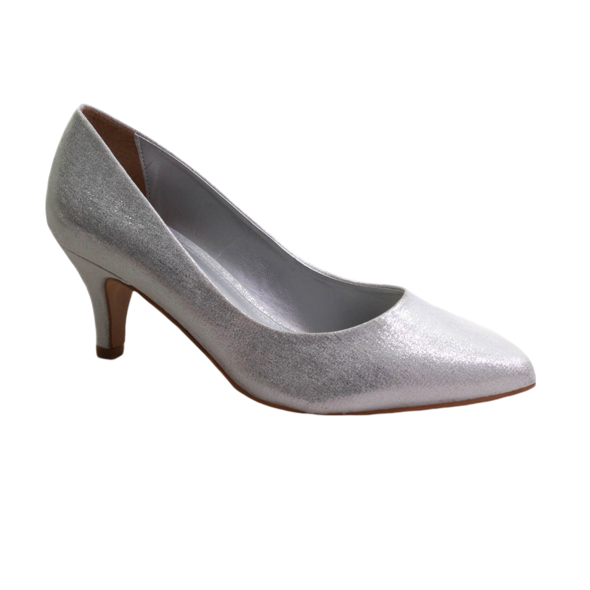 Zapatilla para dama de tacón bajo con terminado en shantung y