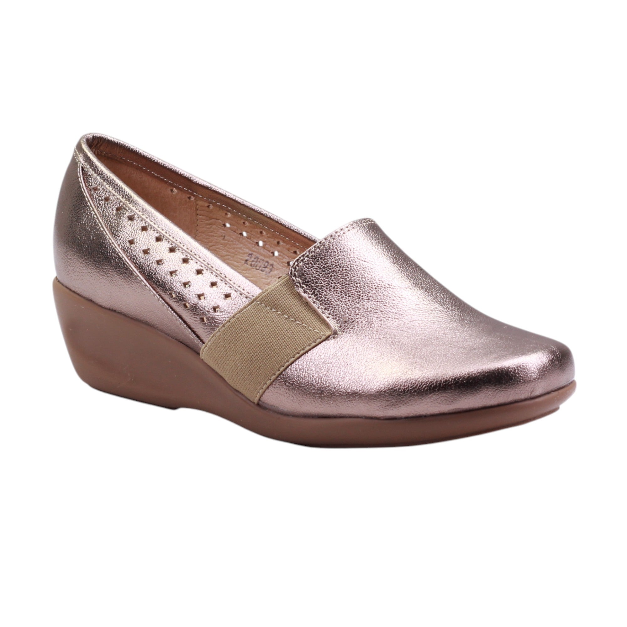 Mocasín de piel para dama con plataforma