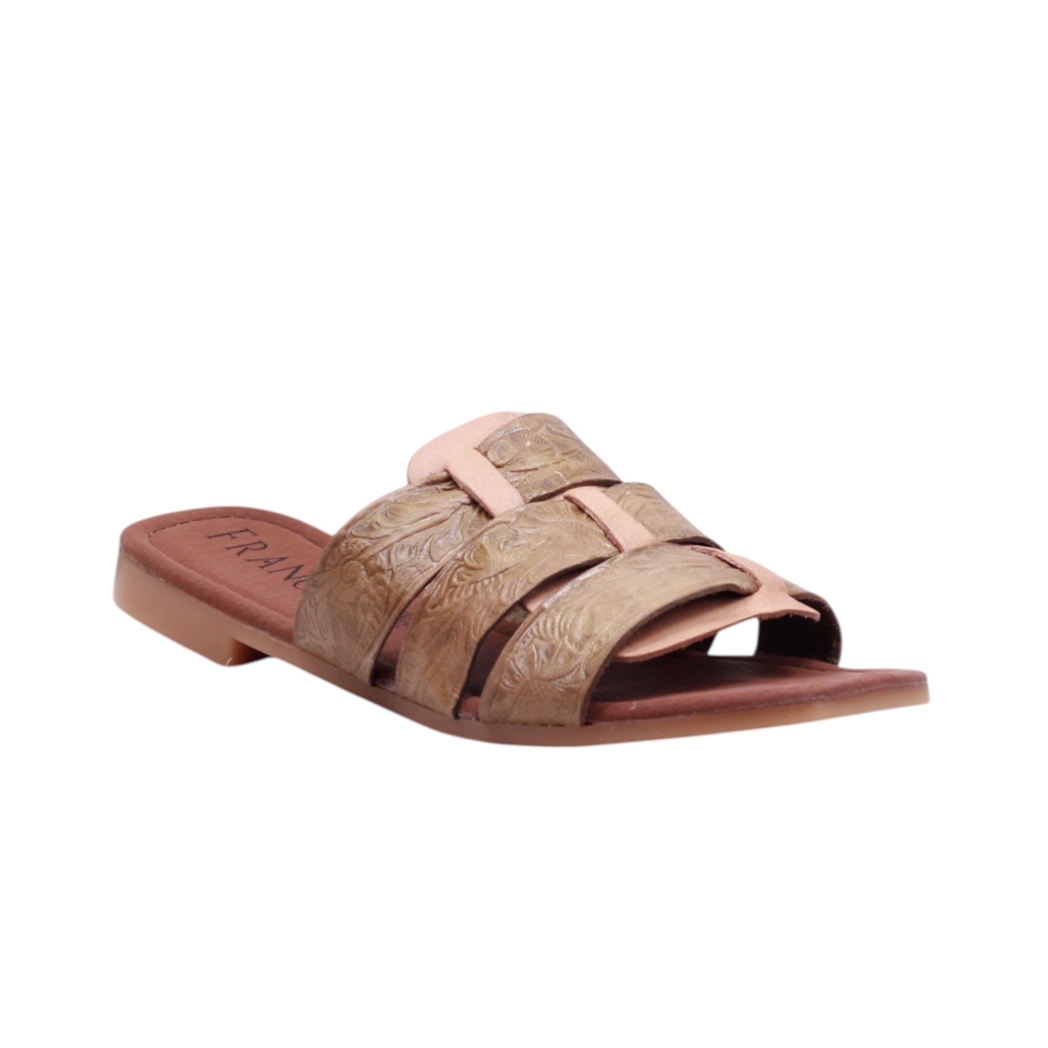 Sandalia artesanal de dama con triple tira