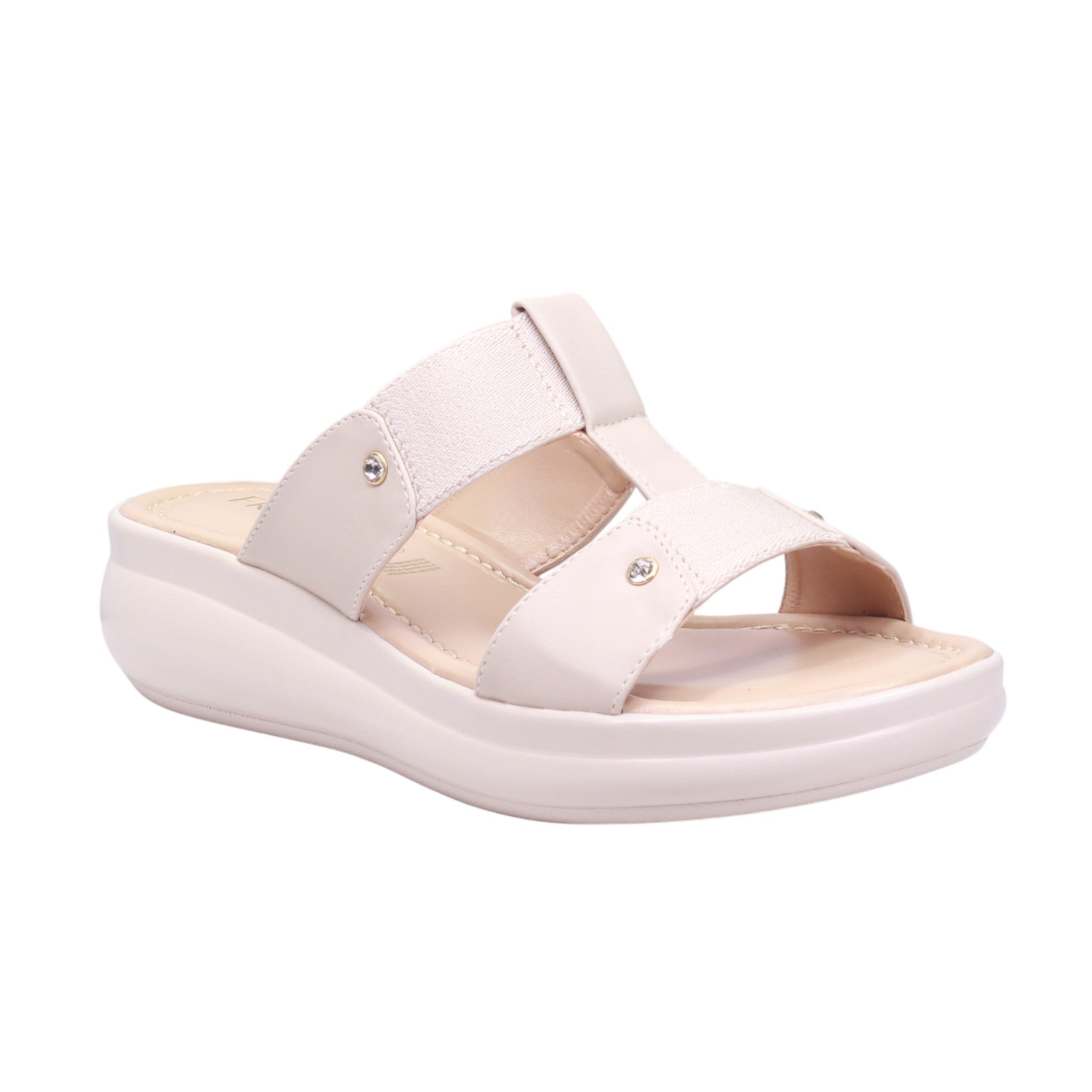 Sandalia casual de dama con tiras elásticas y plataforma
