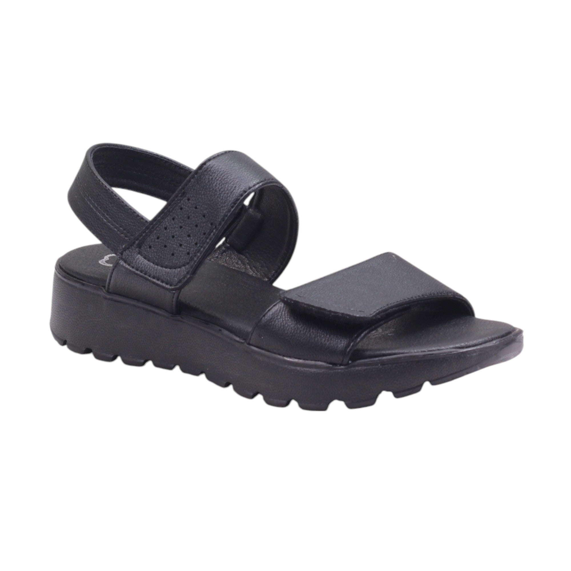Sandalia para dama de doble tira ajustable con velcro y tira trasera