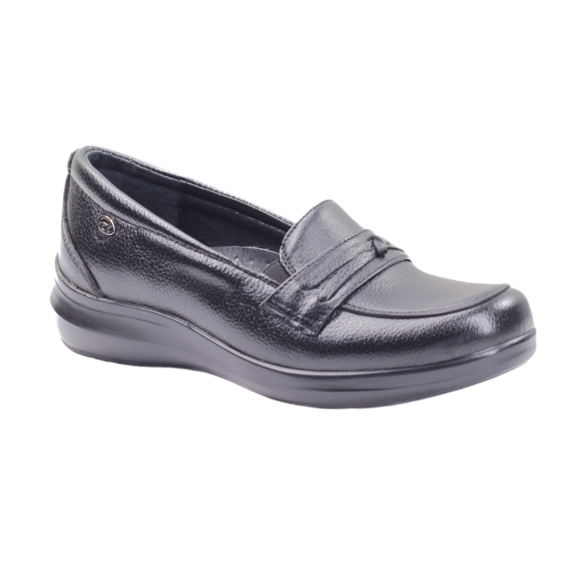 Mocasin para dama de uso casual con tiras frontales de adorno