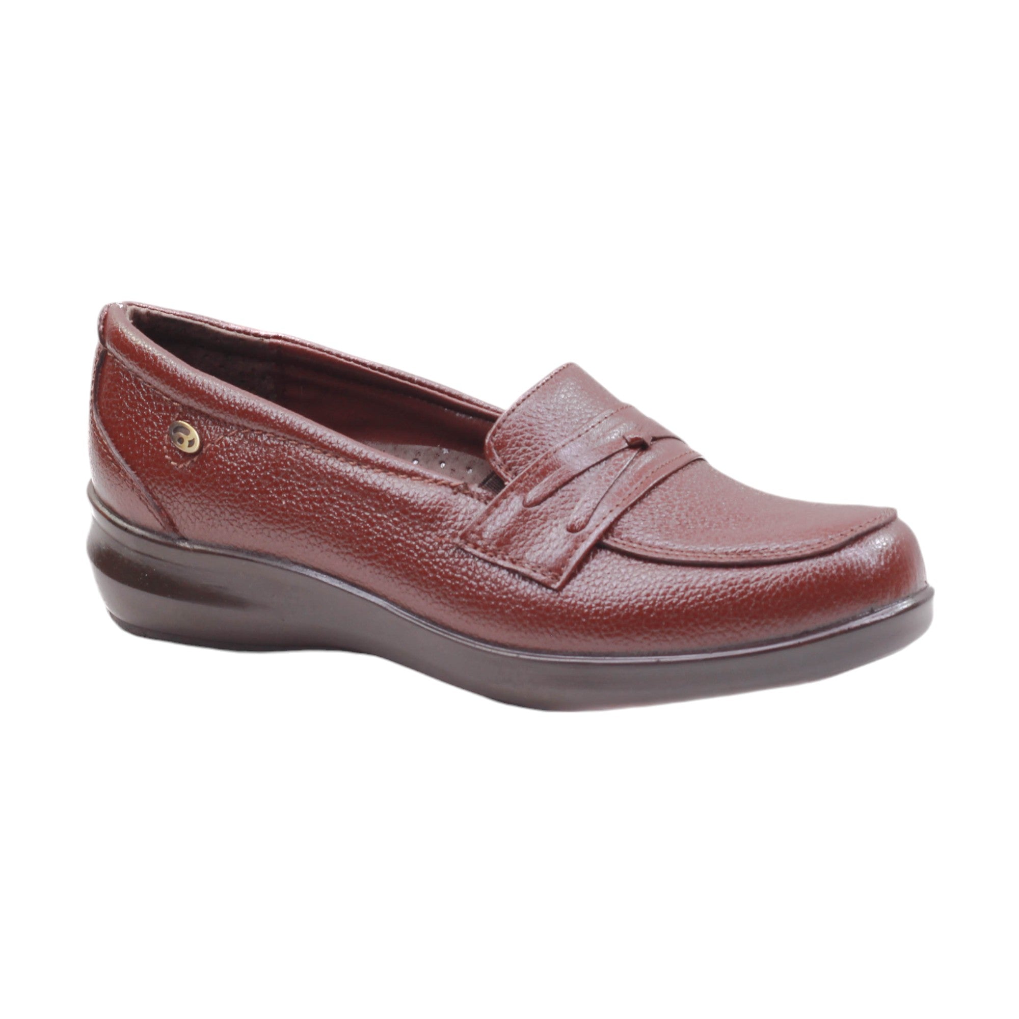 Mocasin para dama de uso casual con tiras frontales de adorno