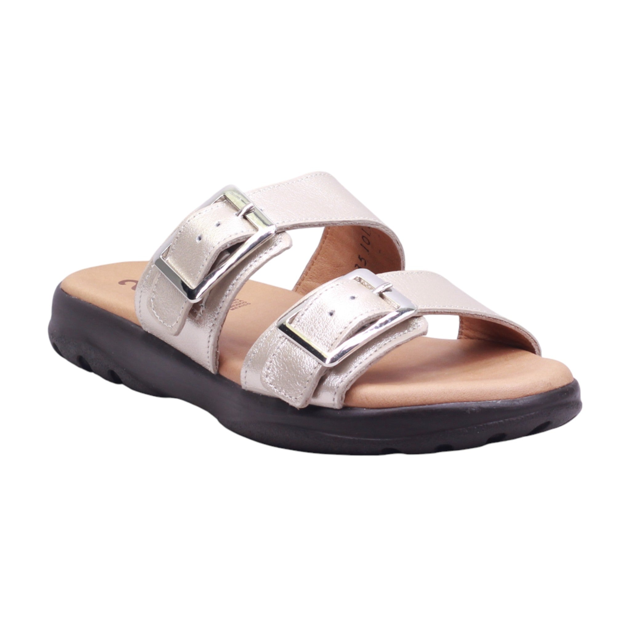 Sandalia doble hebilla con plantilla de confort