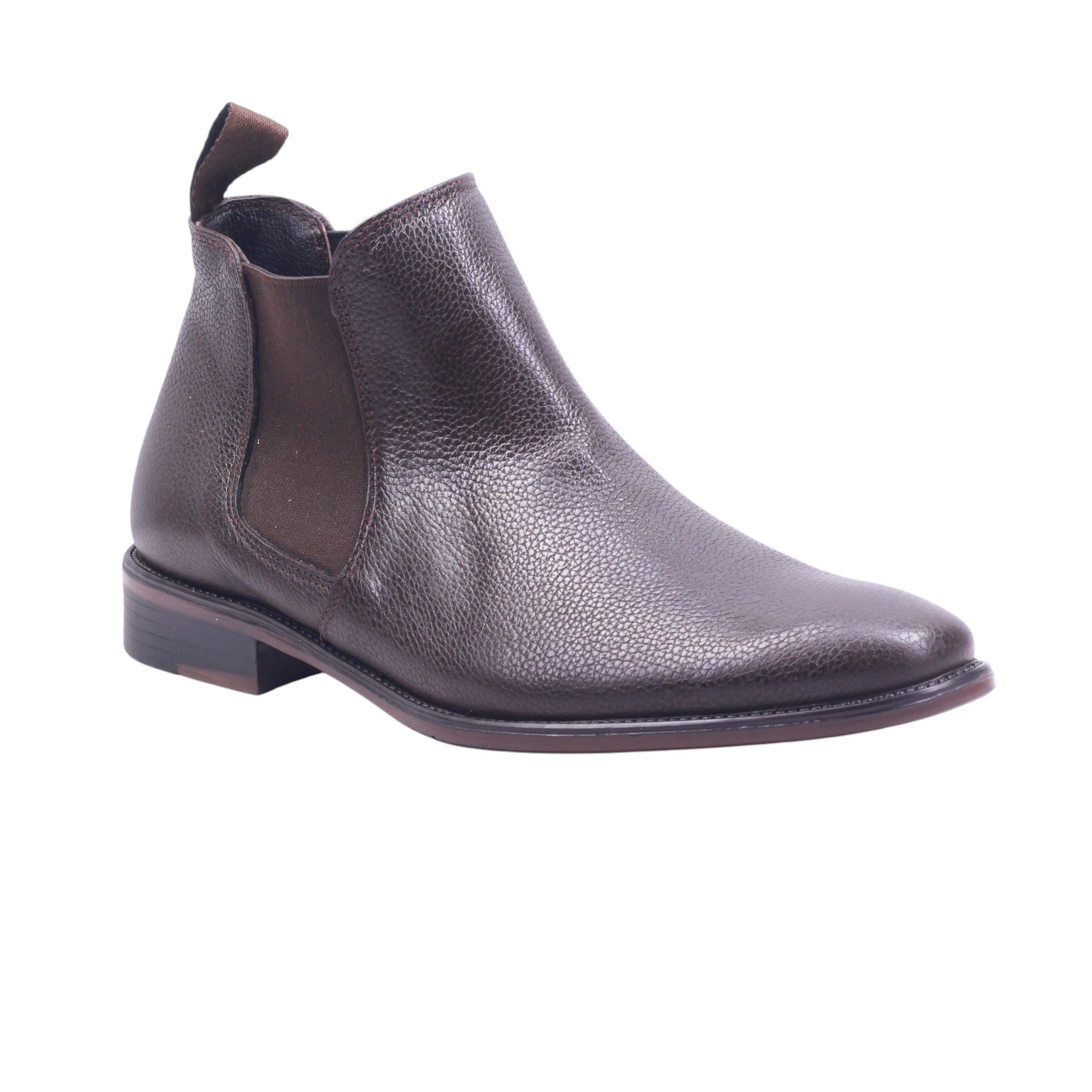 Bota Chelsea en piel con elásticos laterales