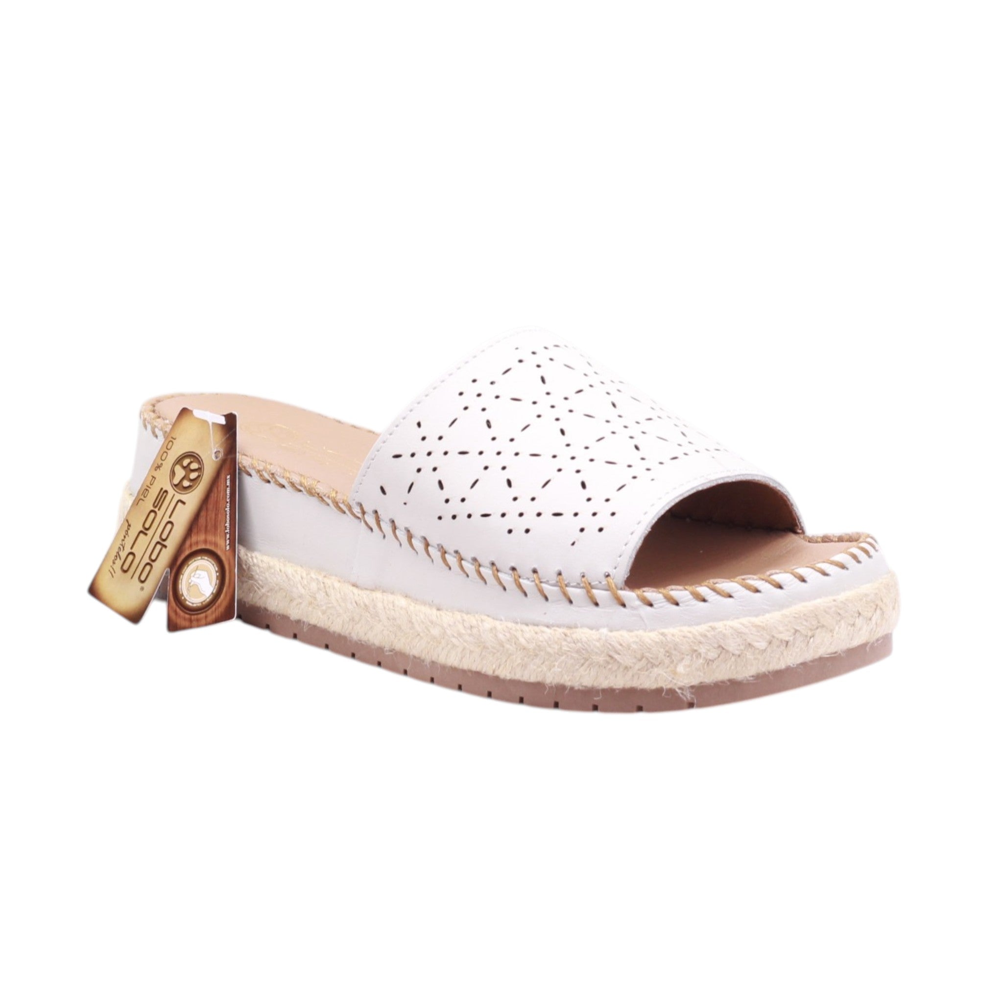 Sandalia de dama con plataforma y perforaciones artesanales