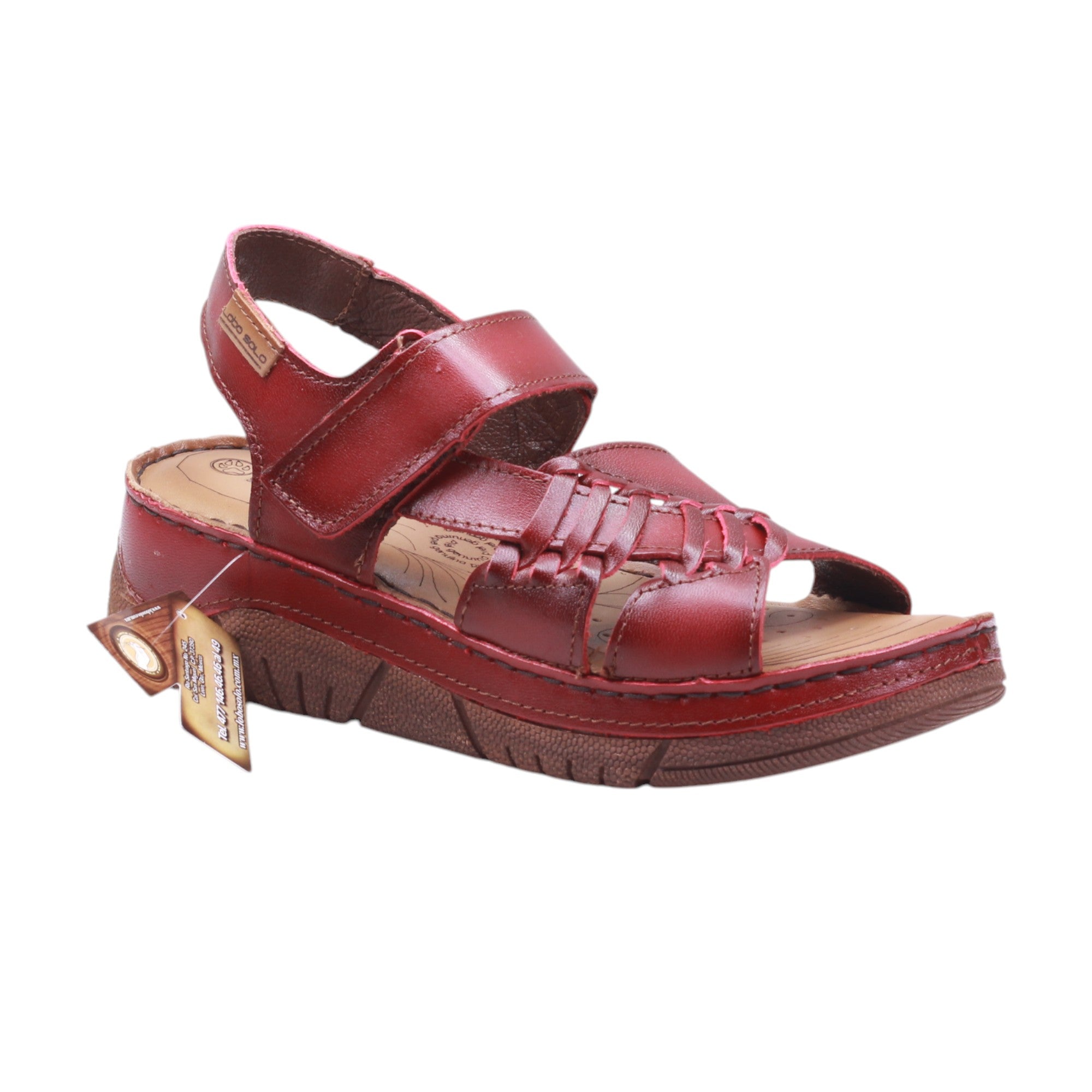 Sandalia para dama con plantilla de confort y tira ajustable con velcro