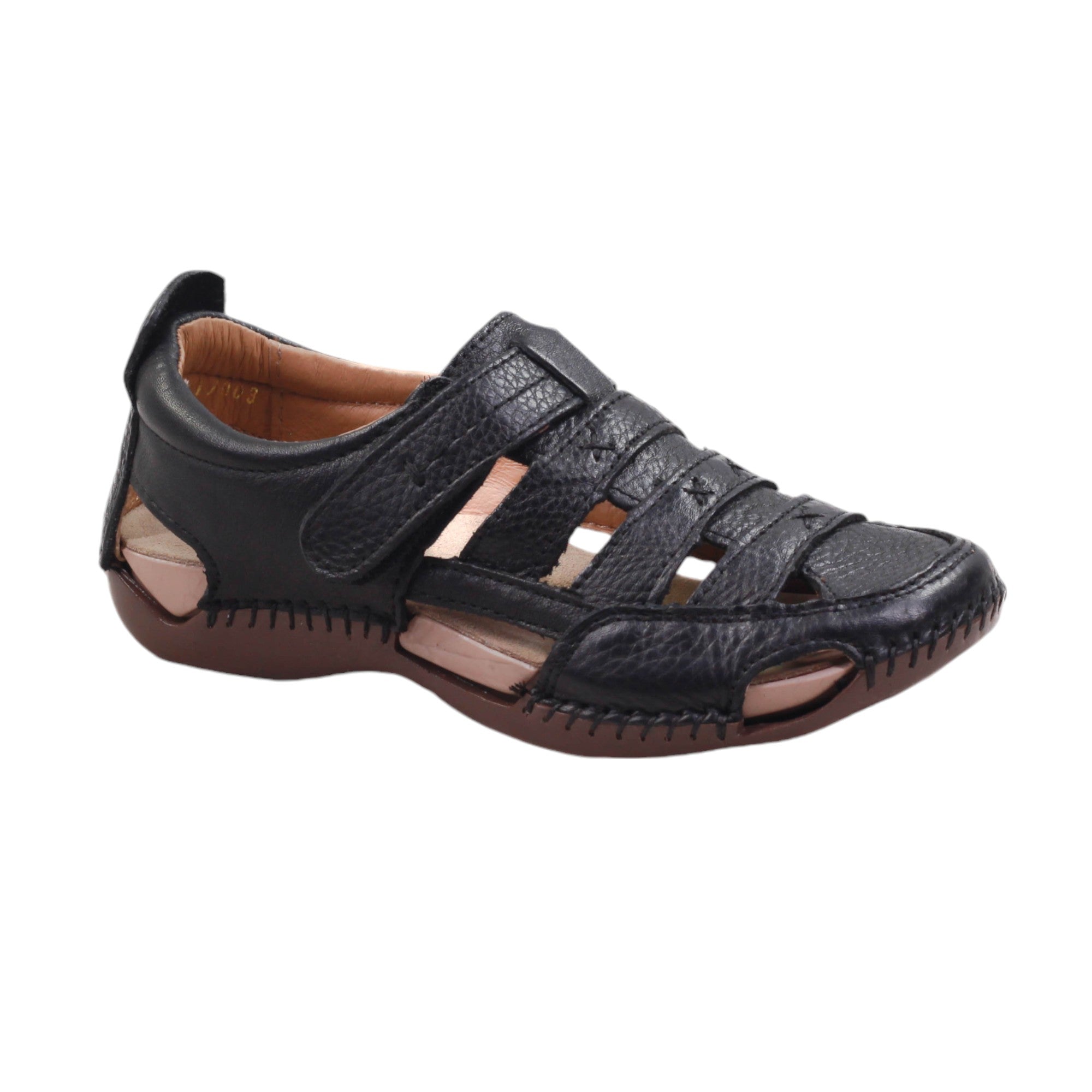 Huarache de confort para dama con ajuste lateral en velcro