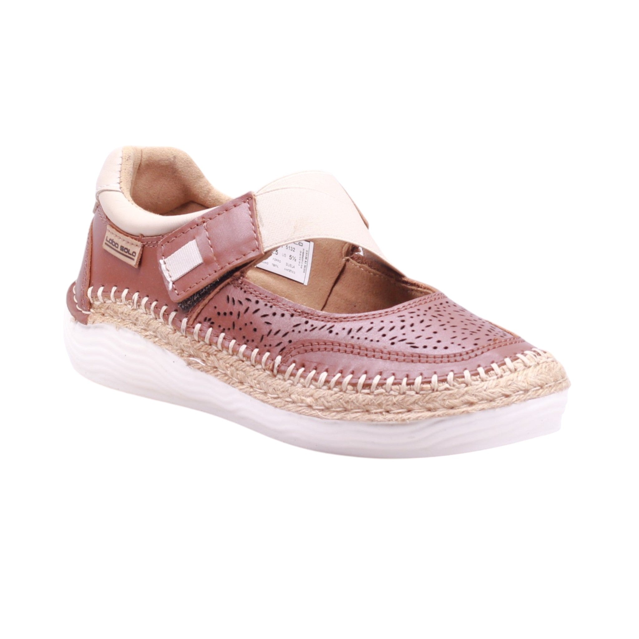 Zapato casual con velcro y detalle artesanal