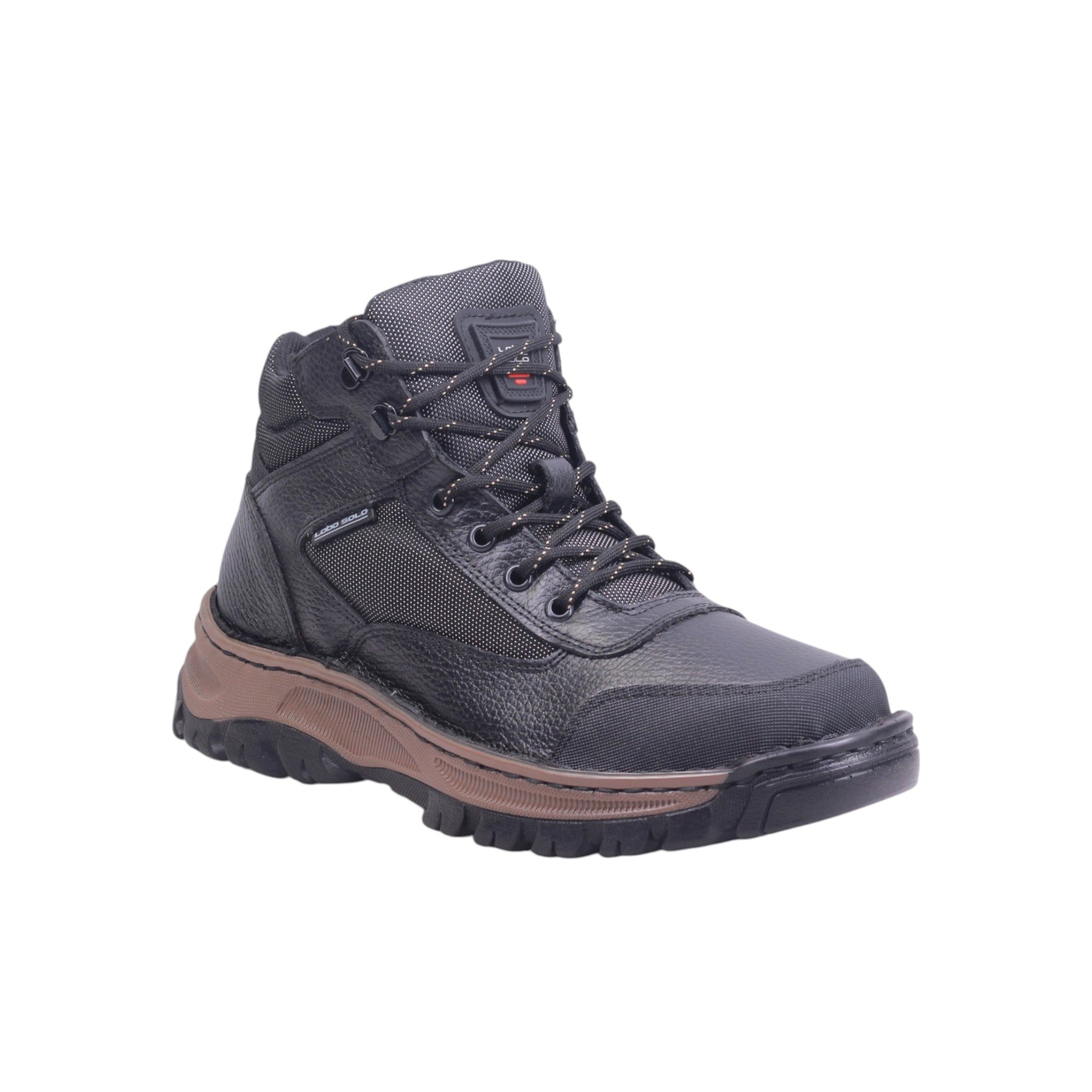 Bota outdoor caballero piel vacuna color chesnut y negro