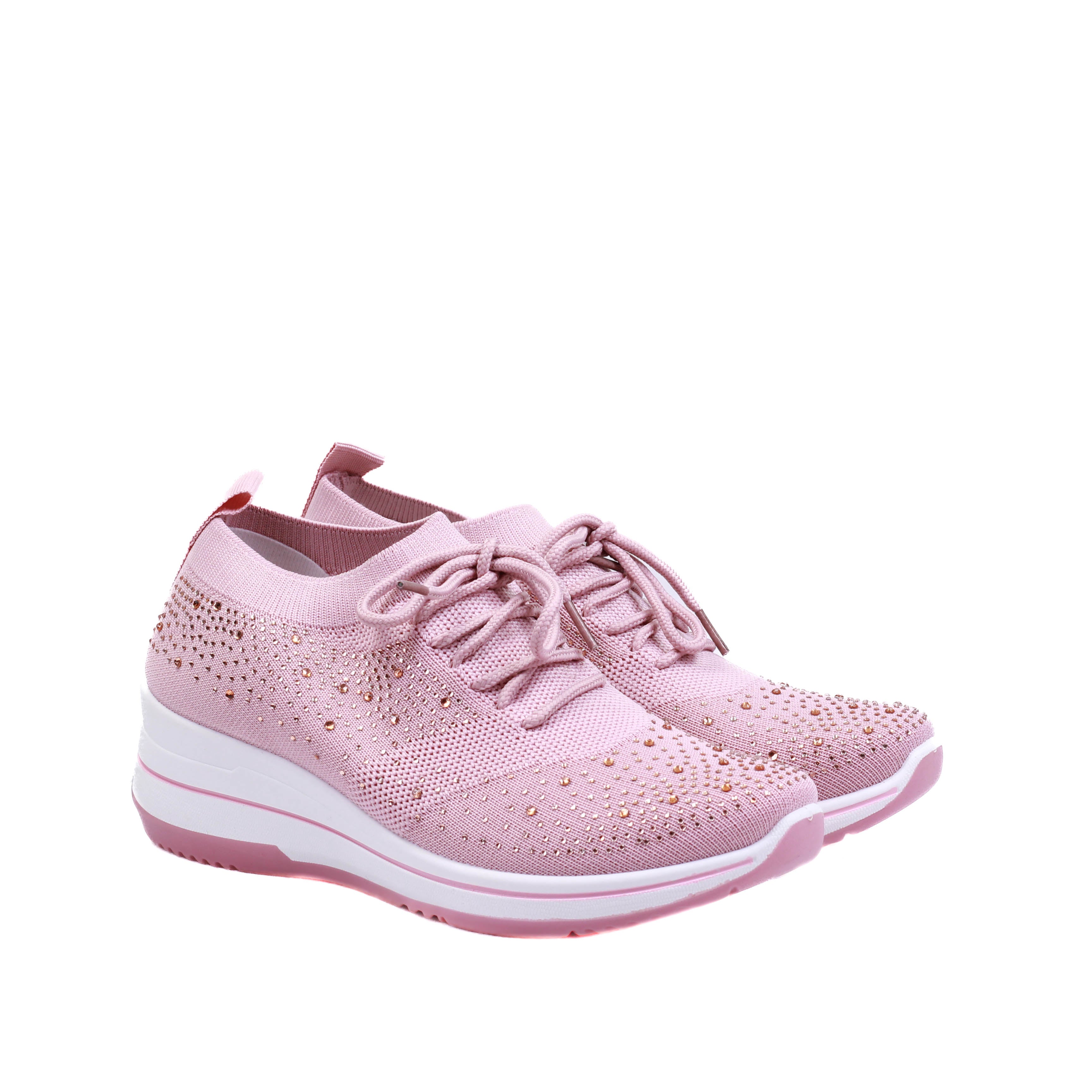 Tenis rosa clearance com salto