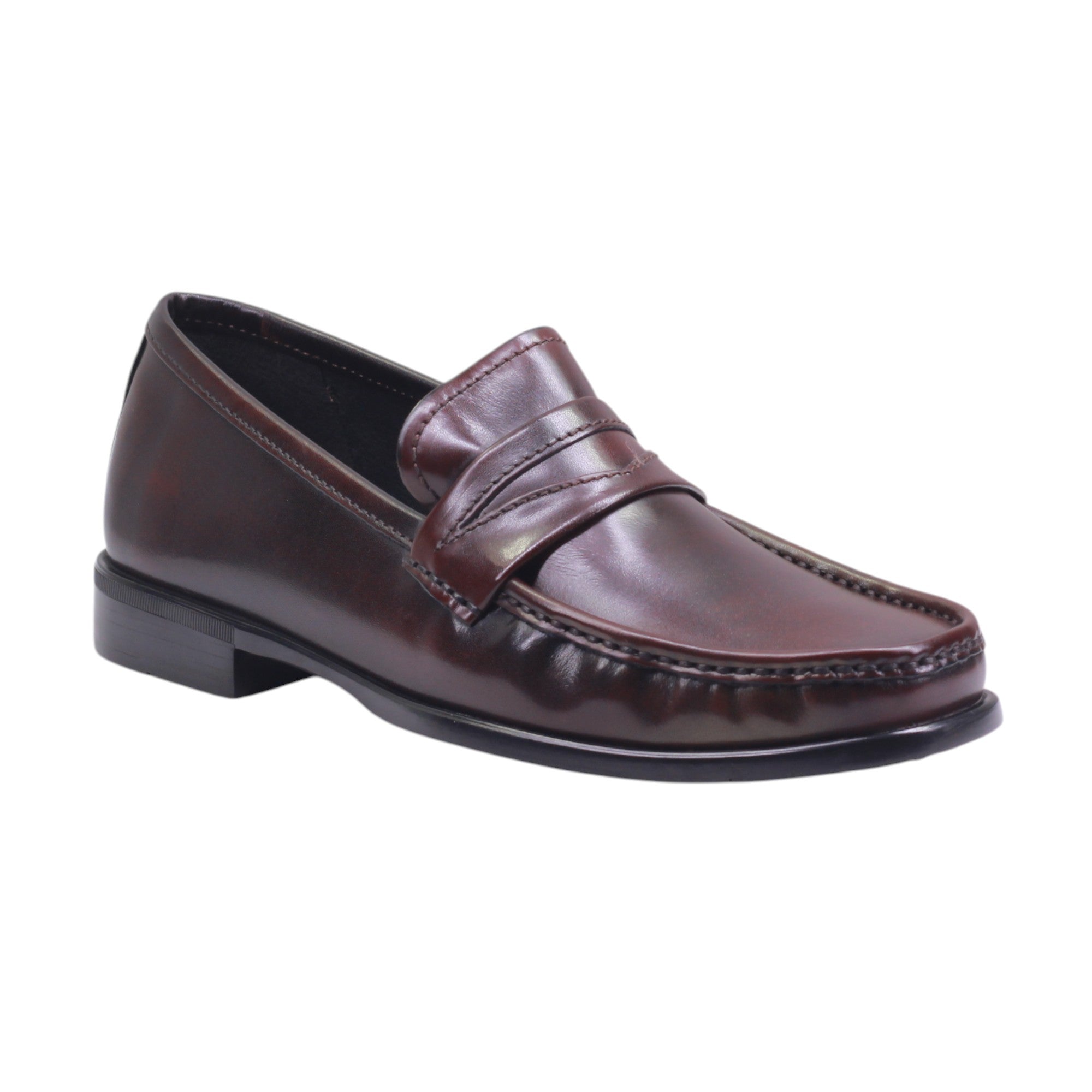 Mocasín de Piel con Fajillo Clásico y Acabado Pulido