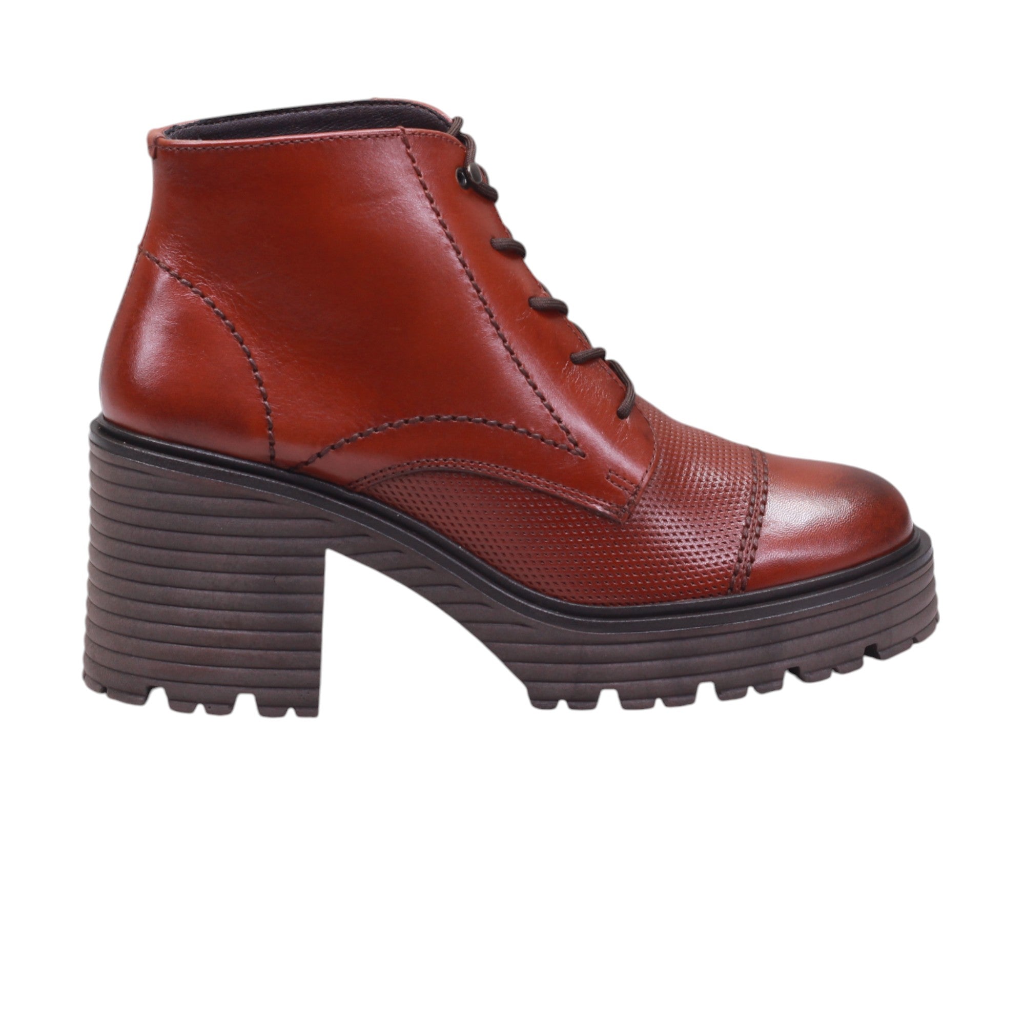 Botín de tacón ancho y ajuste en agujetas – Zapatería Francis