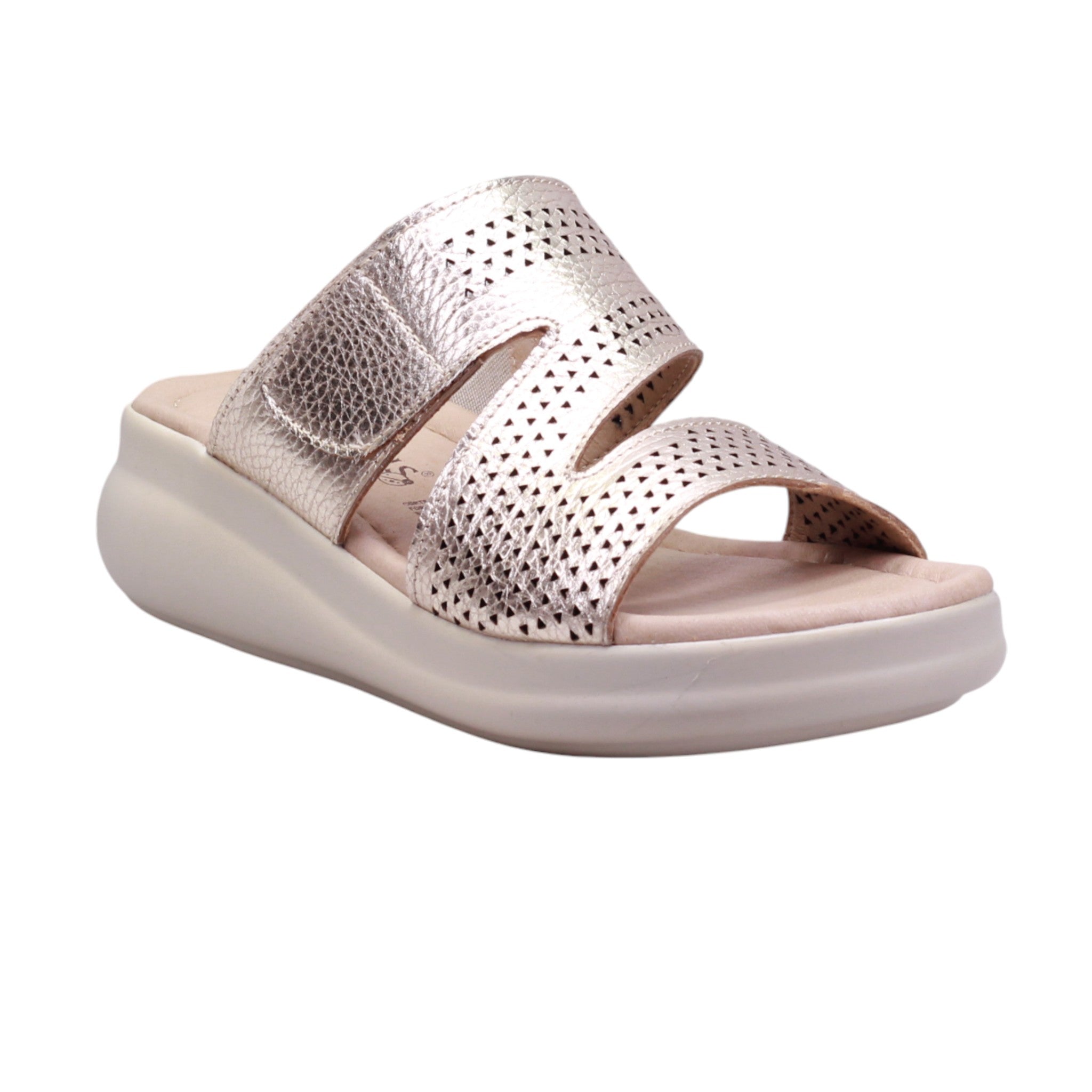 Sandalia slide con plataforma y diseño texturizado