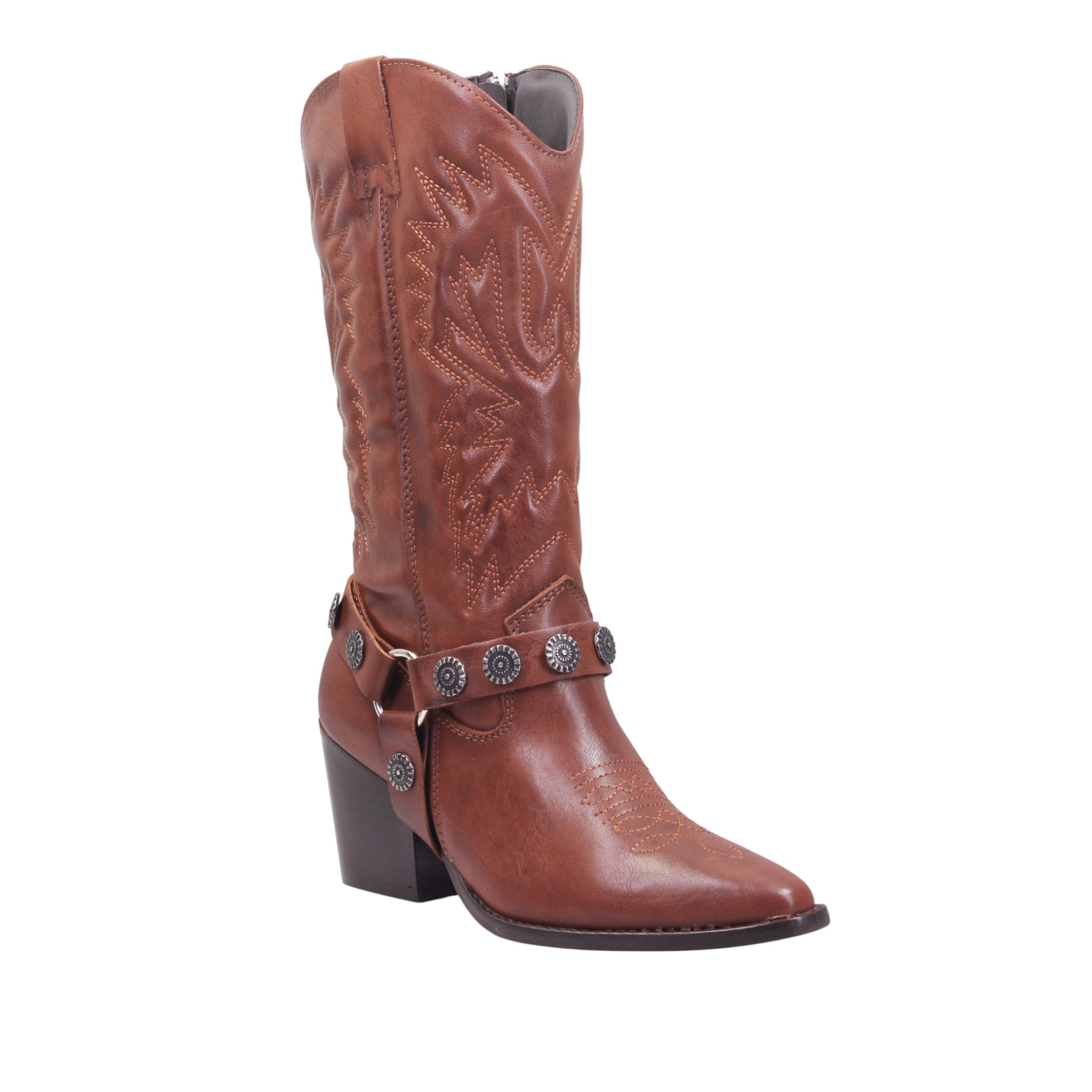 Botín blanco con tacón de vista madera