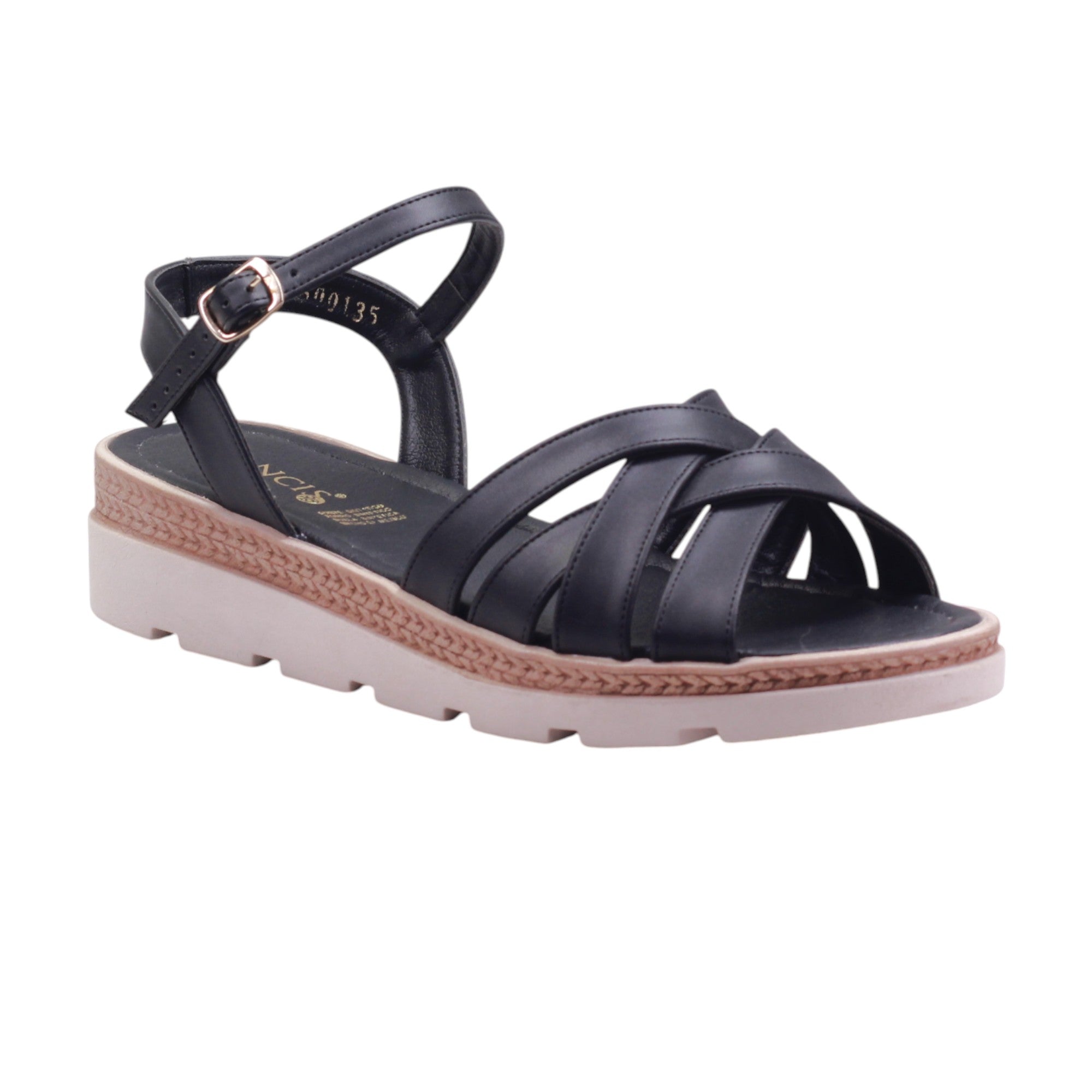 Sandalia casual con plataforma y diseño de tiras cruzadas