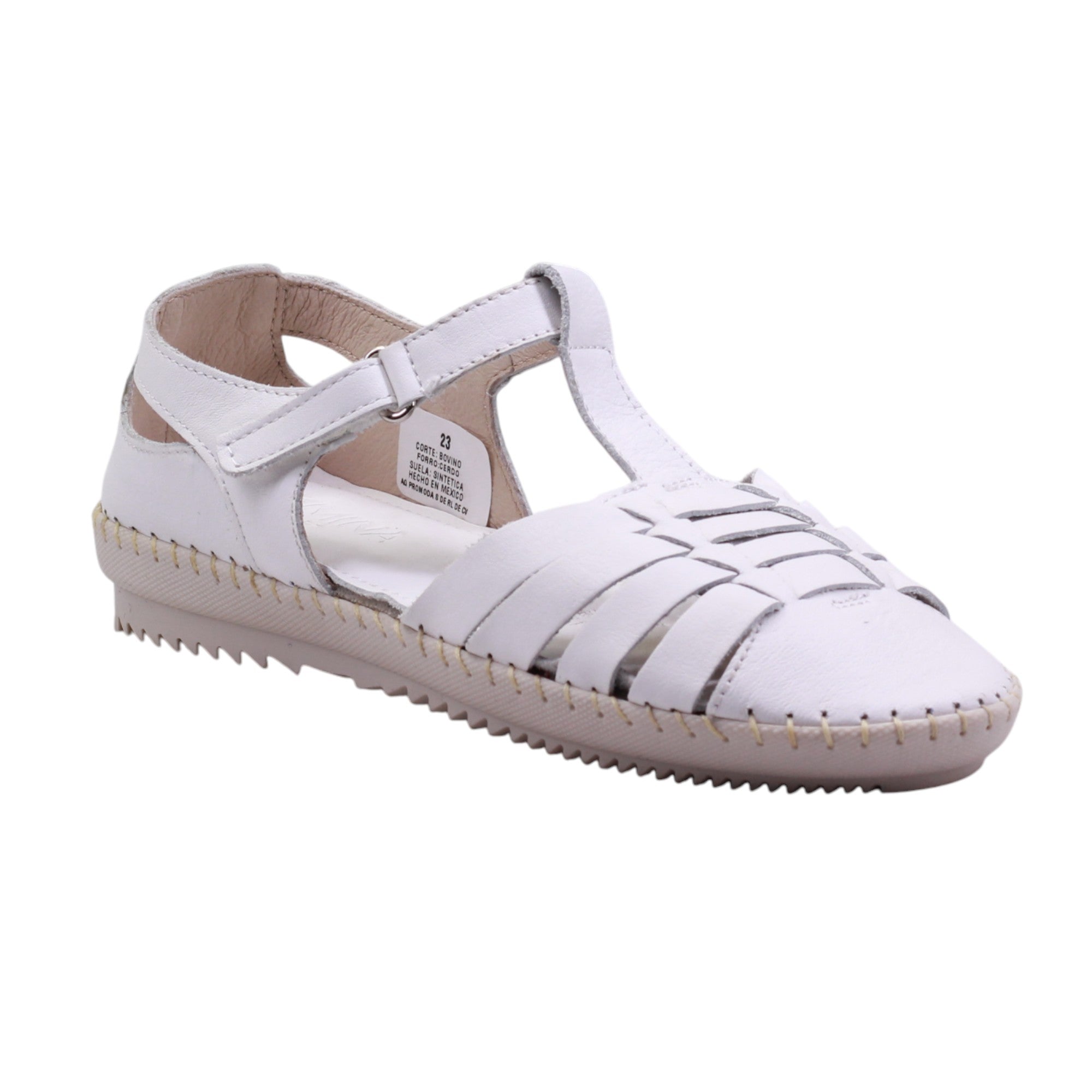 Huarache con diseño tejido y ajuste práctico