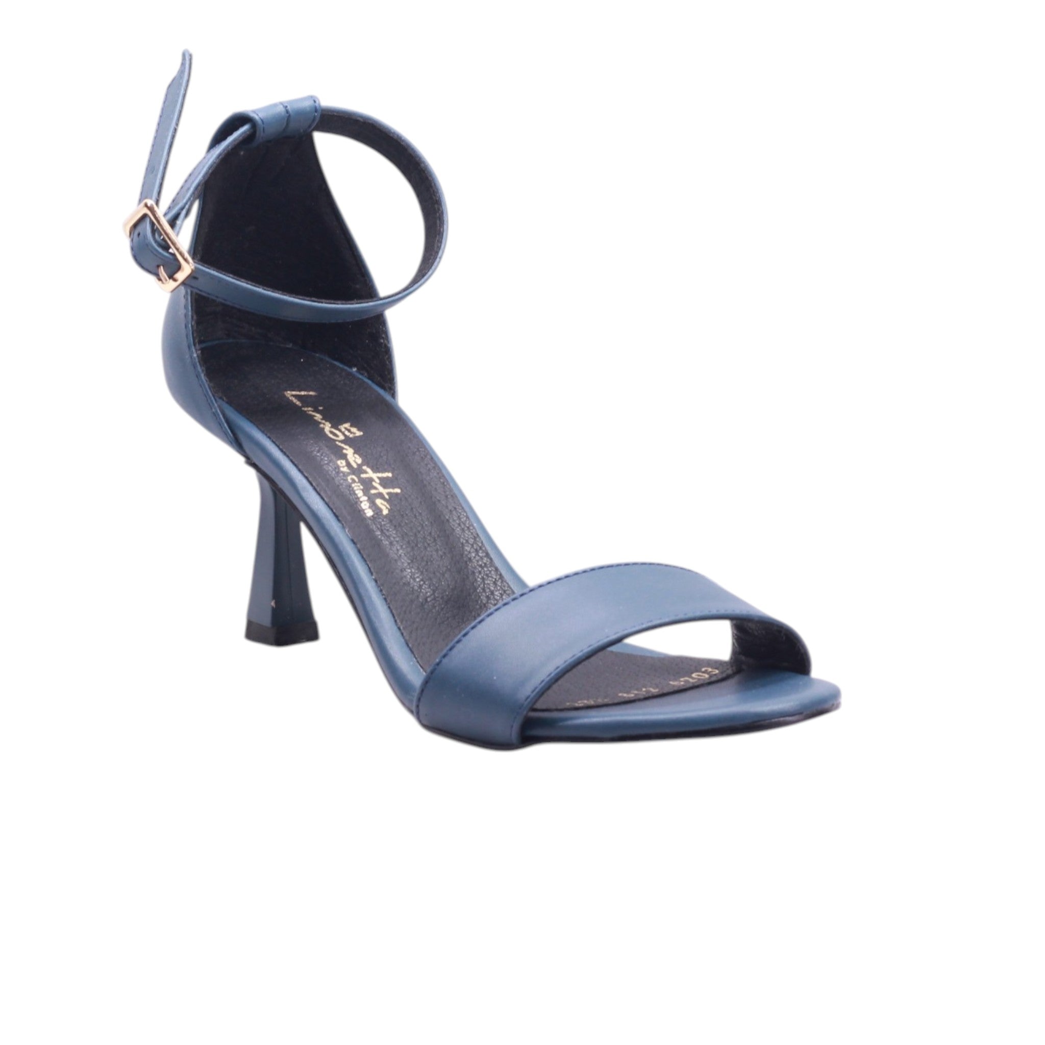 Zapatilla con tacón medio y tira ajustable