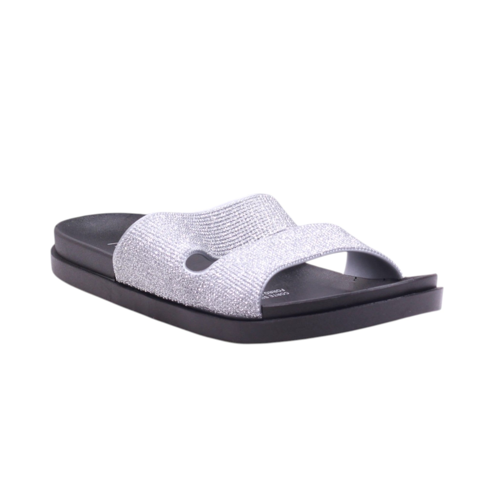 Sandalia slip-on con tira ancha y suela plana