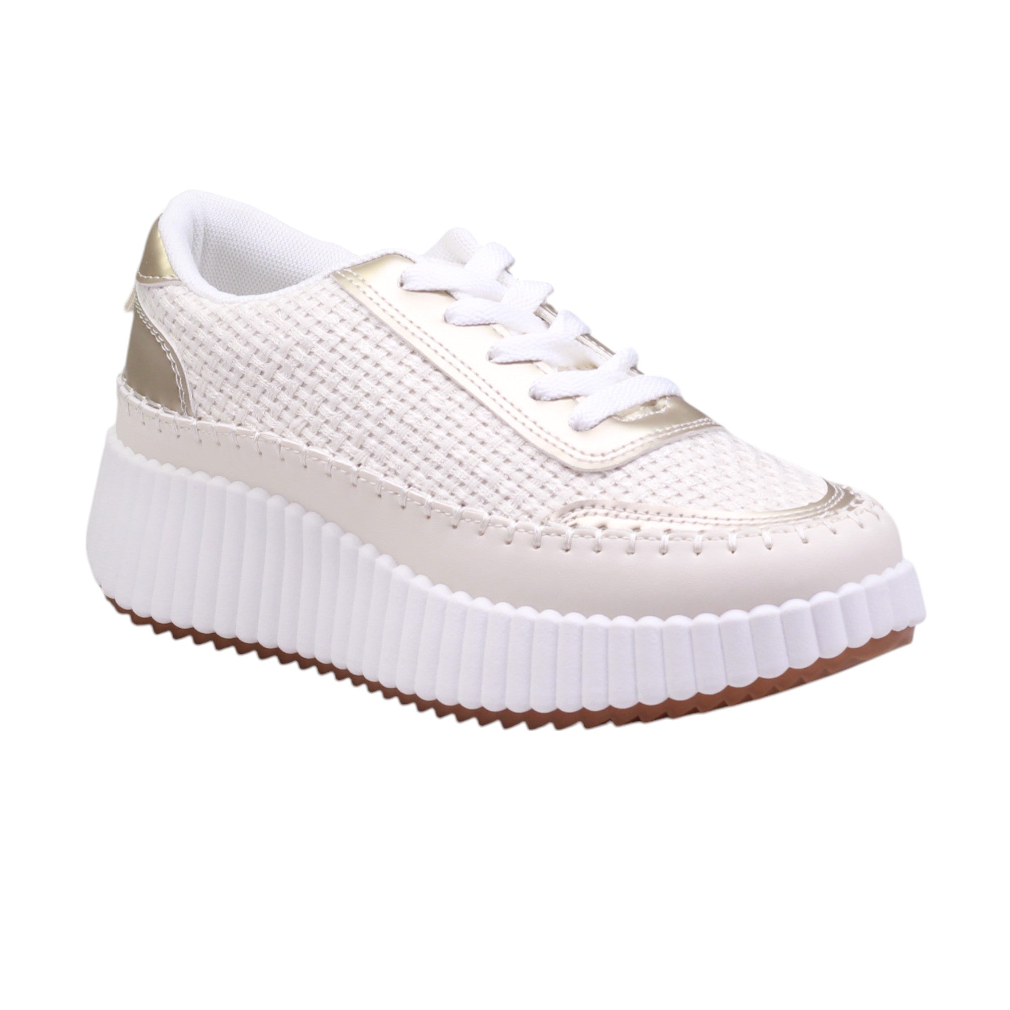Tenis para dama de corte con diseño en tejido