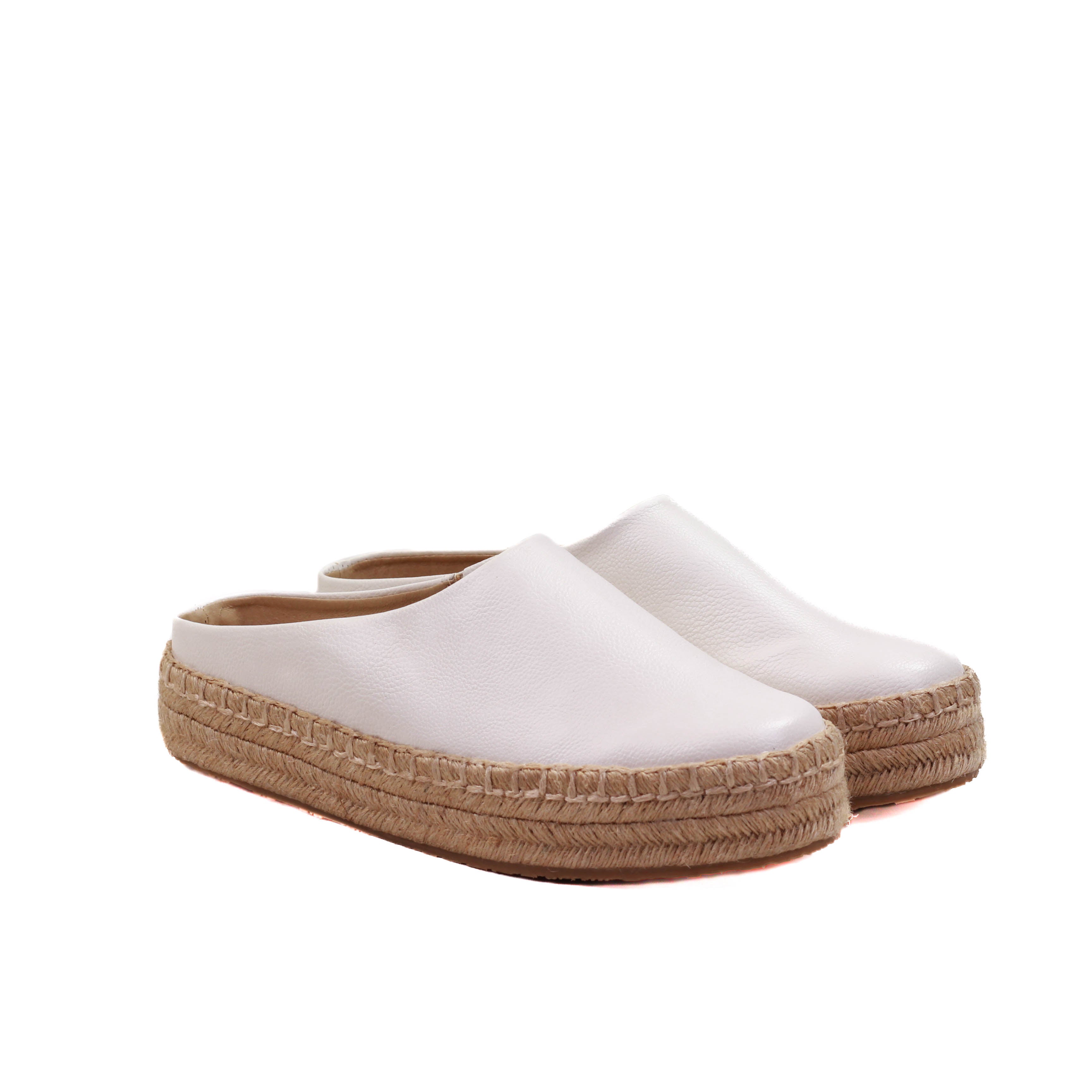 alpargatas para dama destalonado con plataforma tejida, punta