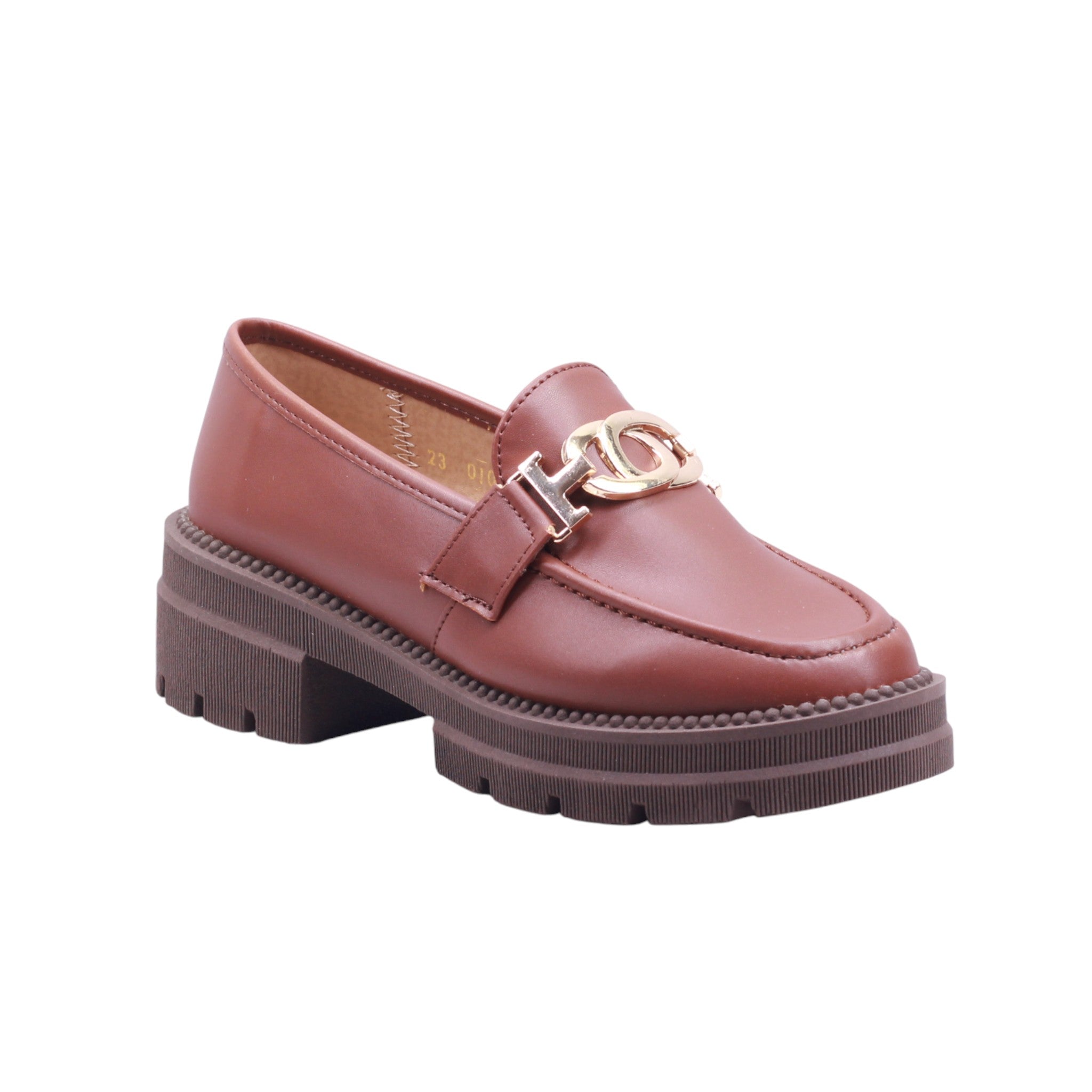 Mocasín chunky con adorno metálico y plataforma alta