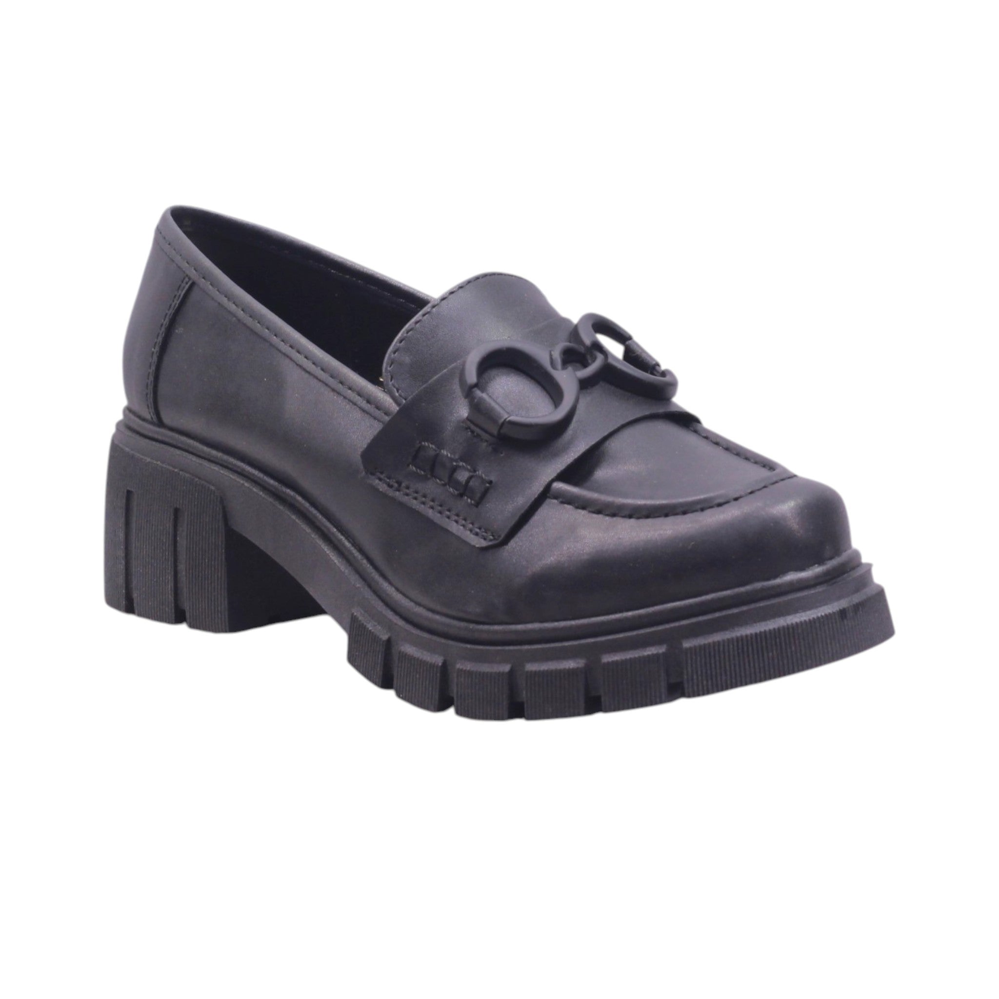 Mocasín con plataforma y adorno frontal