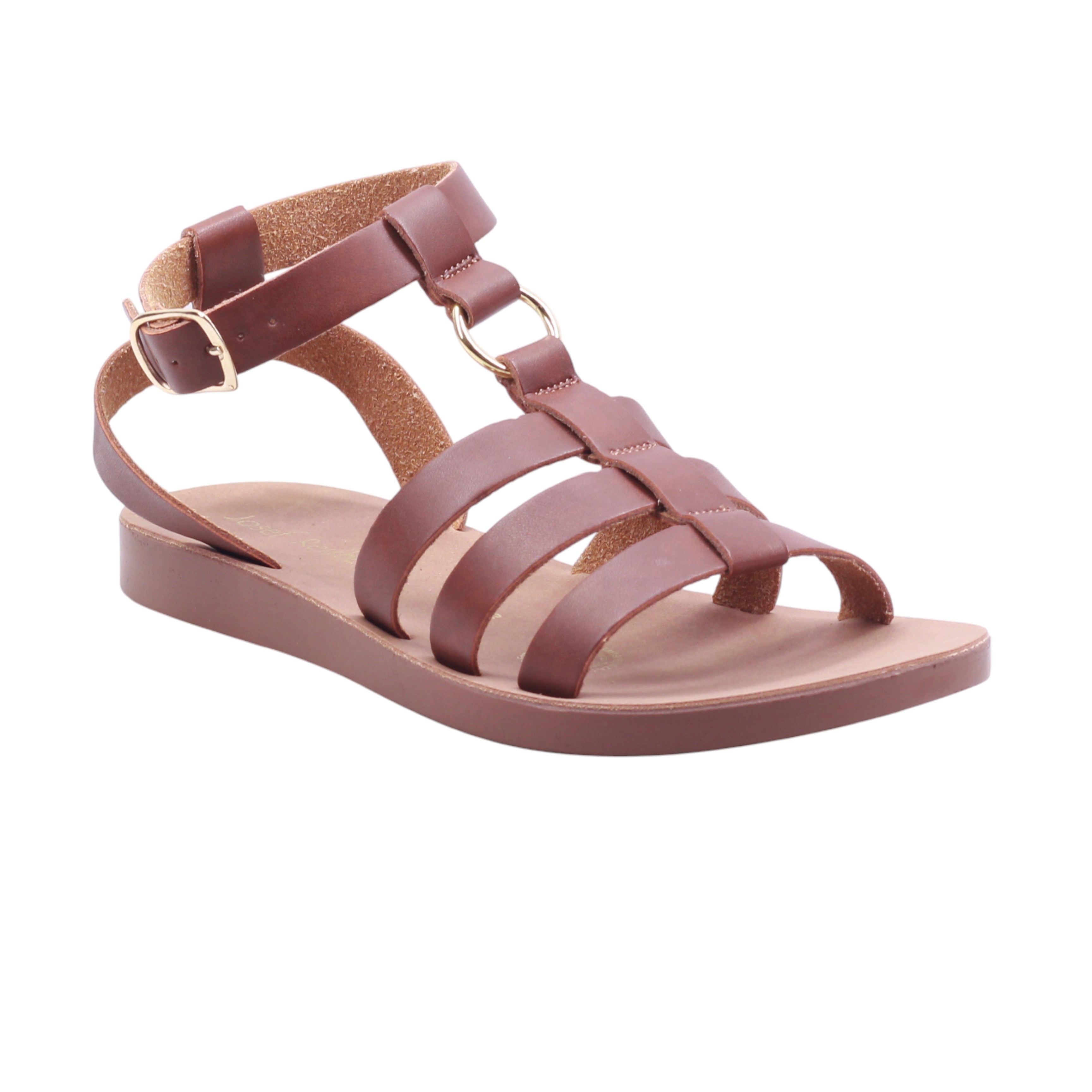 Sandalia gladiadora con múltiples tiras y ajuste al tobillo